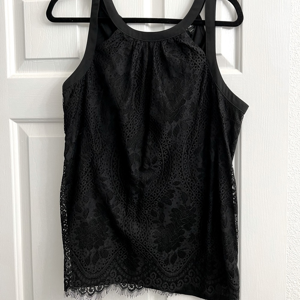 Express Black Lace Cut out Tank - Size L